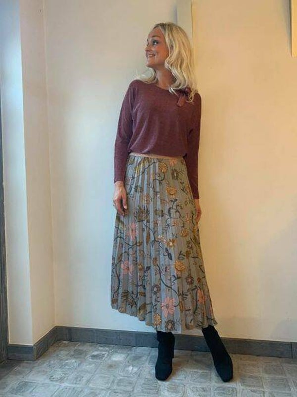 plisse rok print bloem