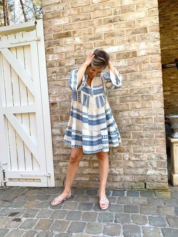 Inca dress  blue/beige