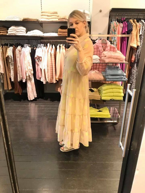 Fluo yellow polka dot dress
