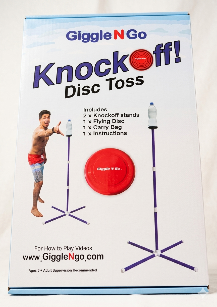 Giggle N Go – Knockoff! Disc Toss Das ultimative Action-Spiel für Garten, Strand und Park!