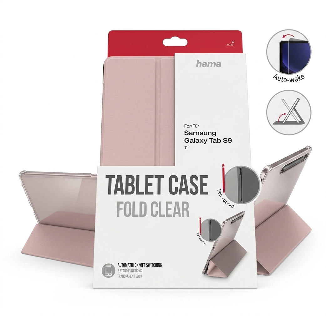 Hama Tablet-Case „Fold Clear“ für Samsung Galaxy Tab S9 11" – Rose
