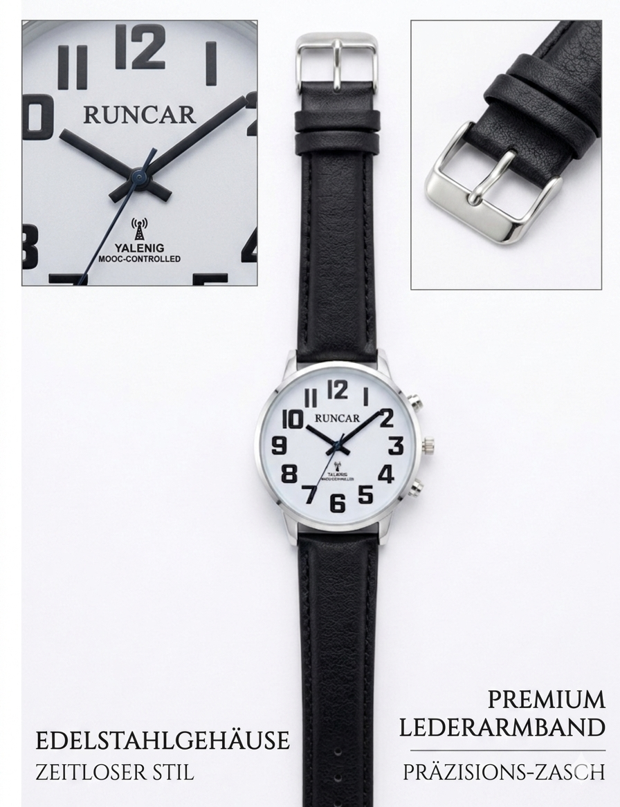 RUNCAR – Funkarmbanduhr mit Sprachfunktion für Damen