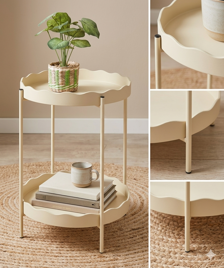 Eleganter Beistelltisch im Wellen-Design – Stil trifft Funktionalität