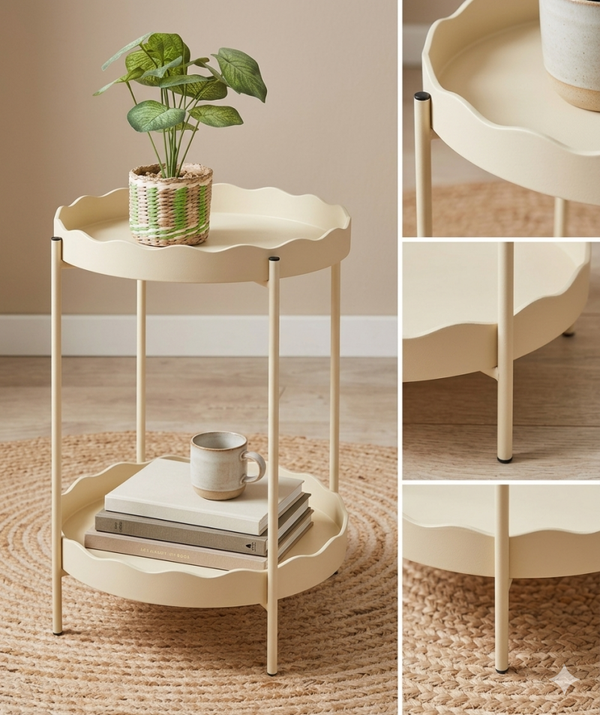 Eleganter Beistelltisch im Wellen-Design – Stil trifft Funktionalität