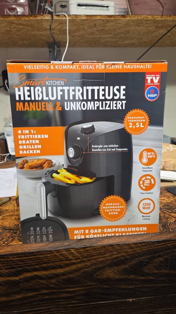 Smart Kitchen Heißluftfritteuse (2,5 L) – Manuell & Unkompliziert