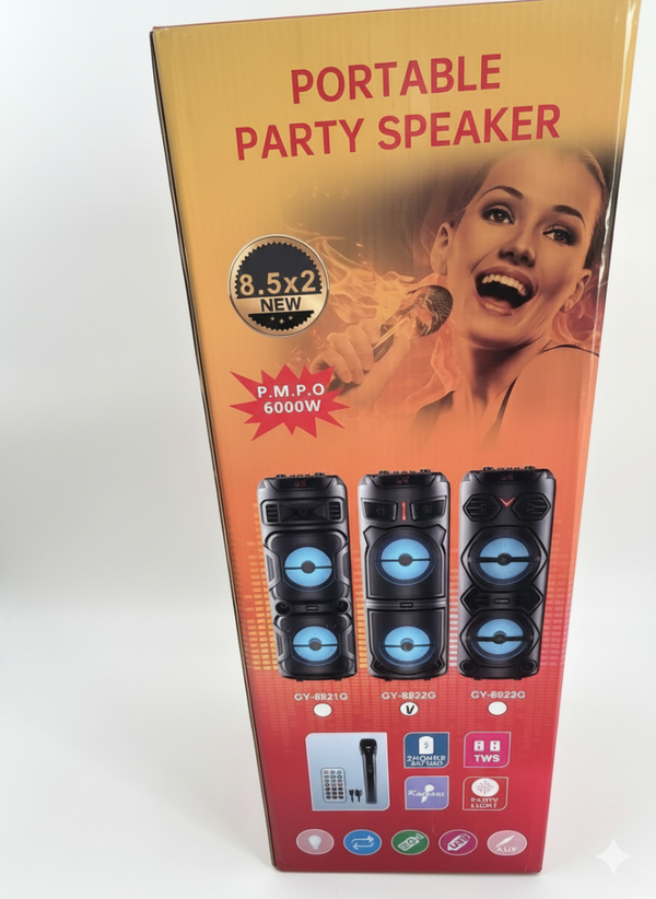 Mobiler Party-Lautsprecher mit Bluetooth & Karaoke-Funktion