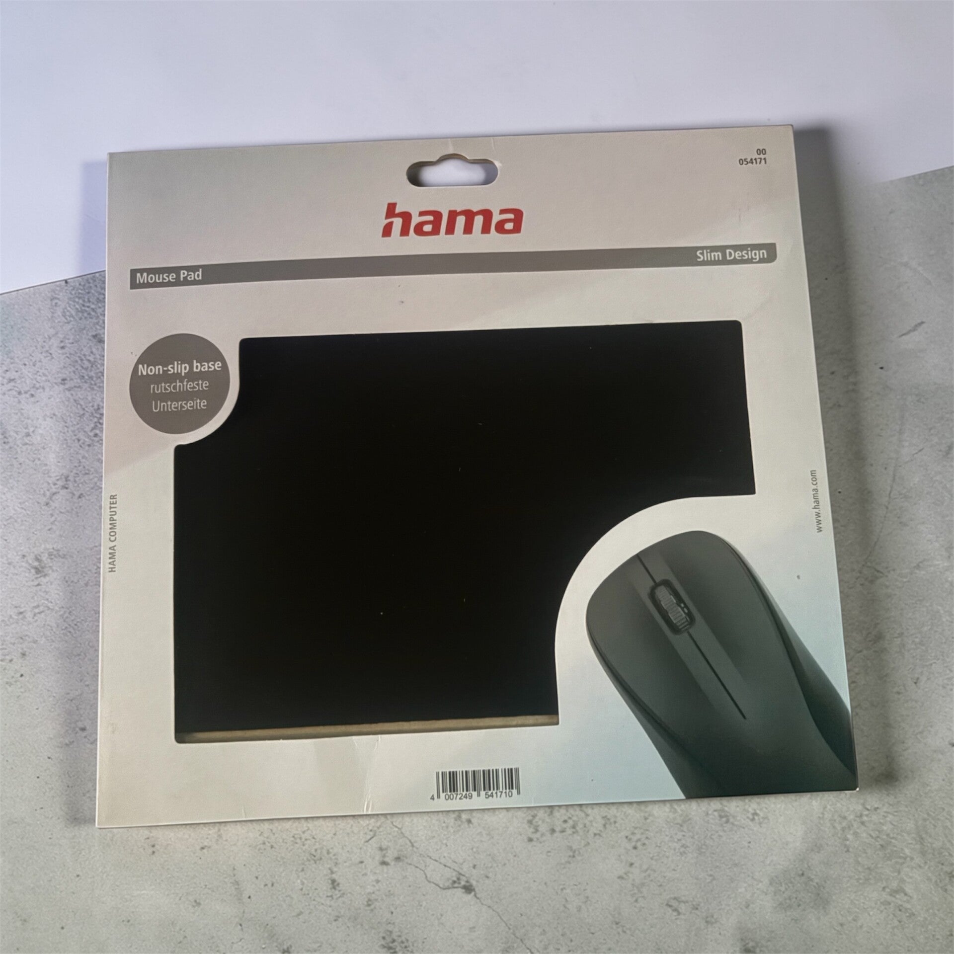 Hama Mousepad „Slim Design“ – Schwarz (Rutschfest)