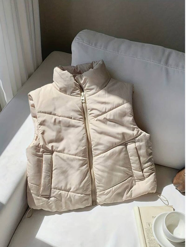 Veste sans manche, couleur abricot