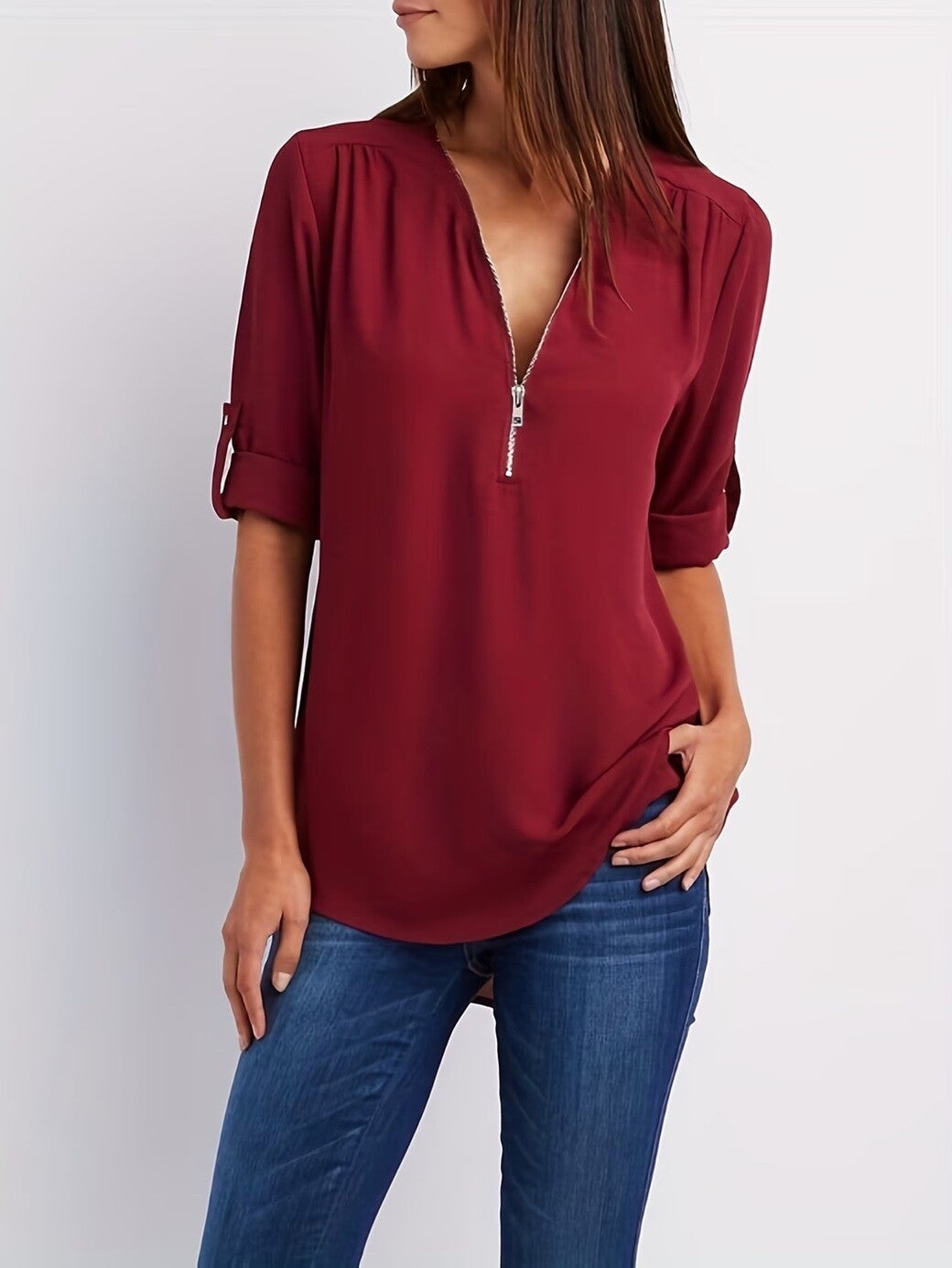 Blouse  couleur cramoisi