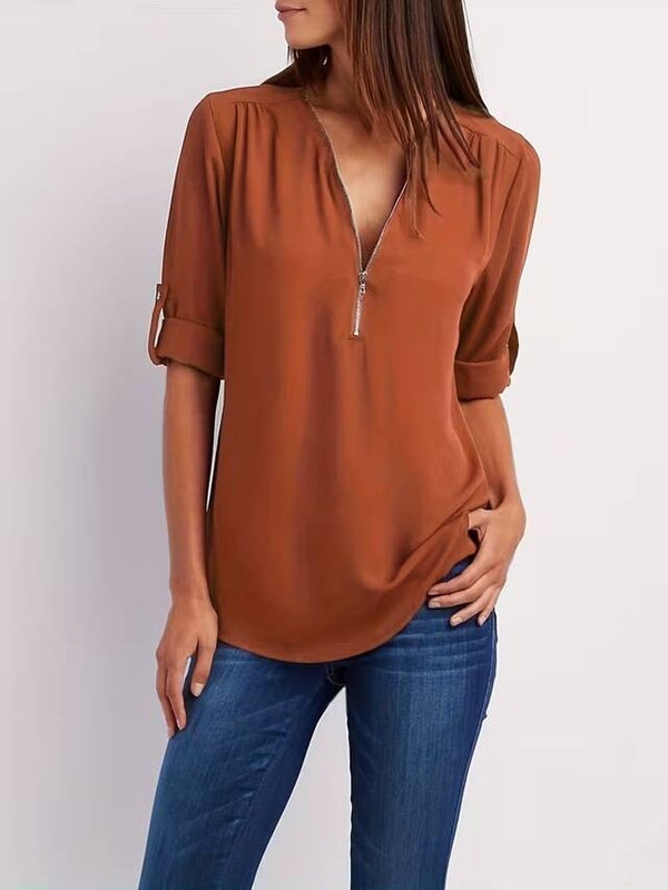 Blouse orange brûlé