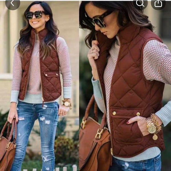 Veste sans manche, brun rougeâtre