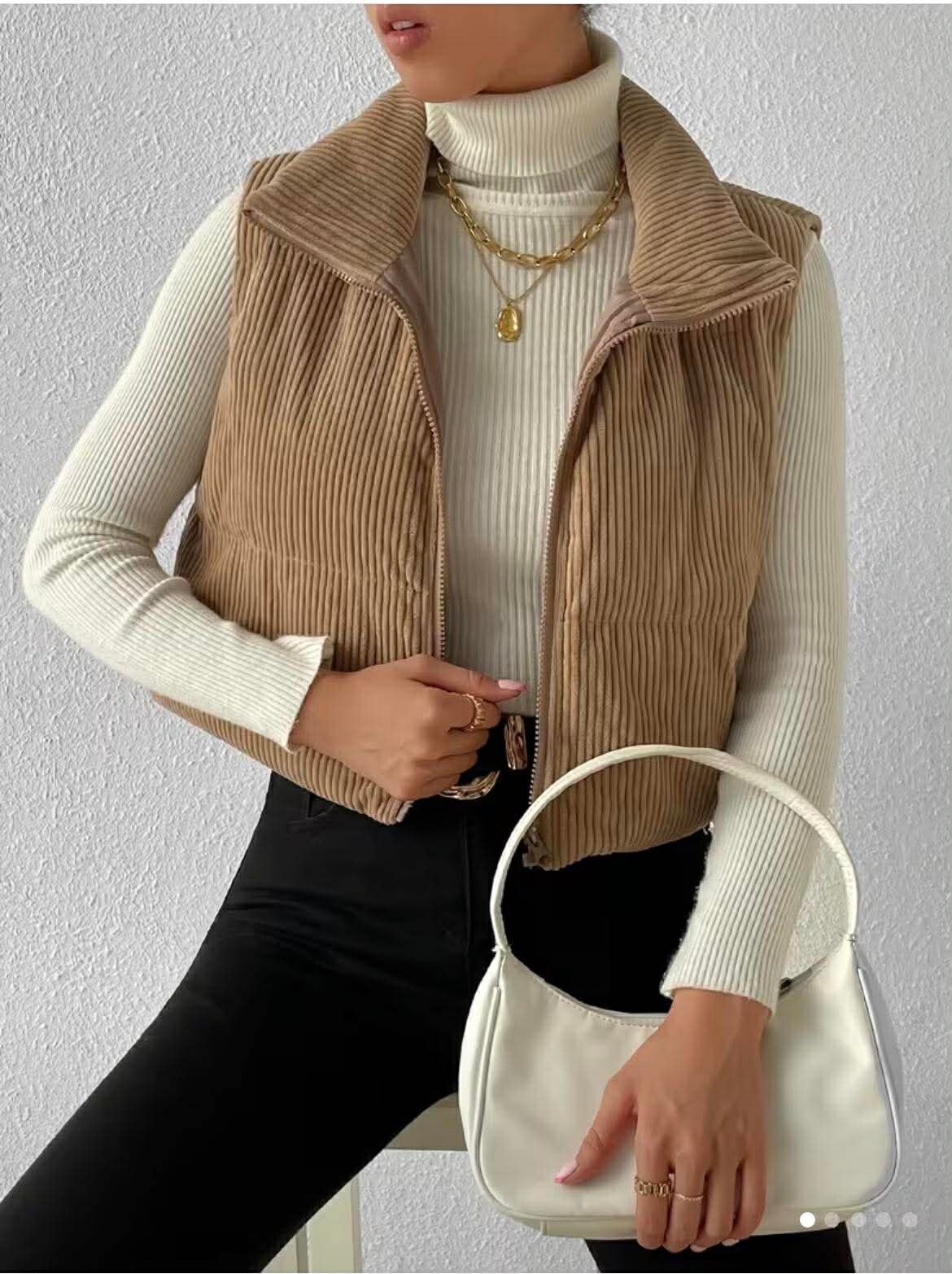 Veste sans manche velours côtelé