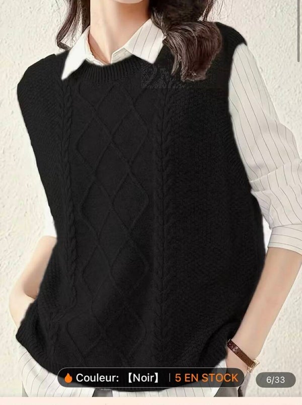 Débardeur noir tricot