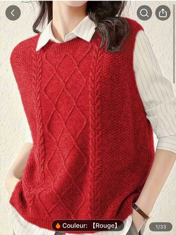 Débardeur rouge tricot