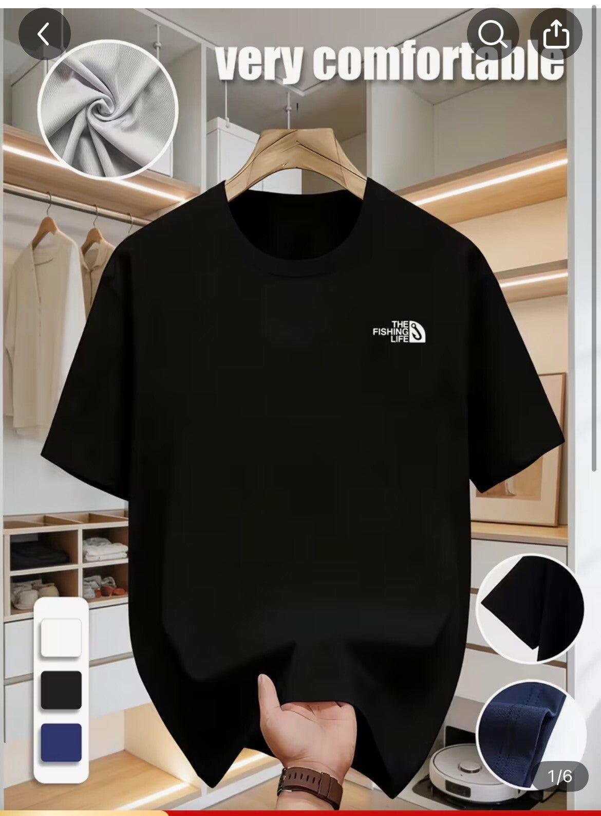 T-Shirt « The Fishing Life » 100% coton