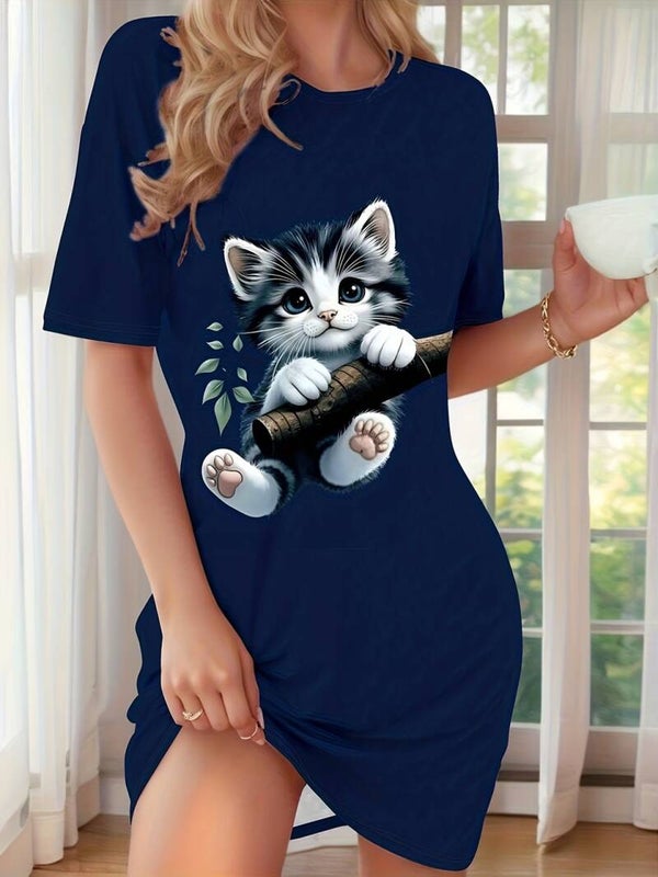 Robe de nuit, couleur bleu nuit