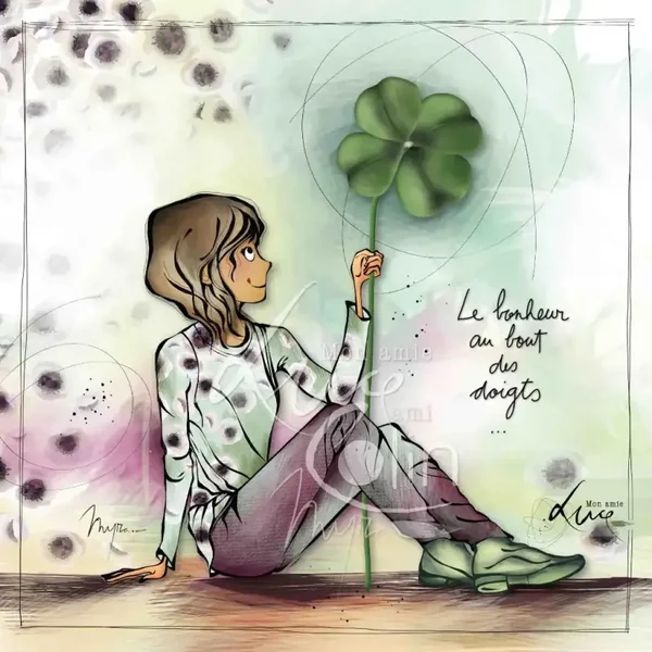 Carte Mon Amie Luce "Le bonheur au bout des doigts"