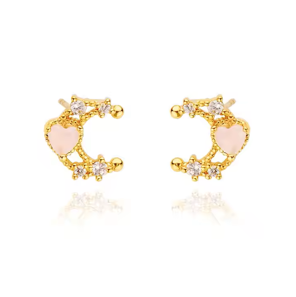 Luna heart studs