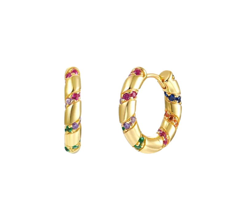Oorbellen Twisted Rainbow Hoops
