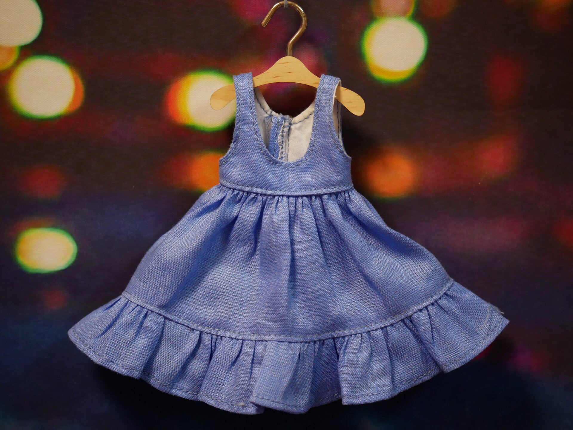 Linen Top dress for Blythe dolls / Blue