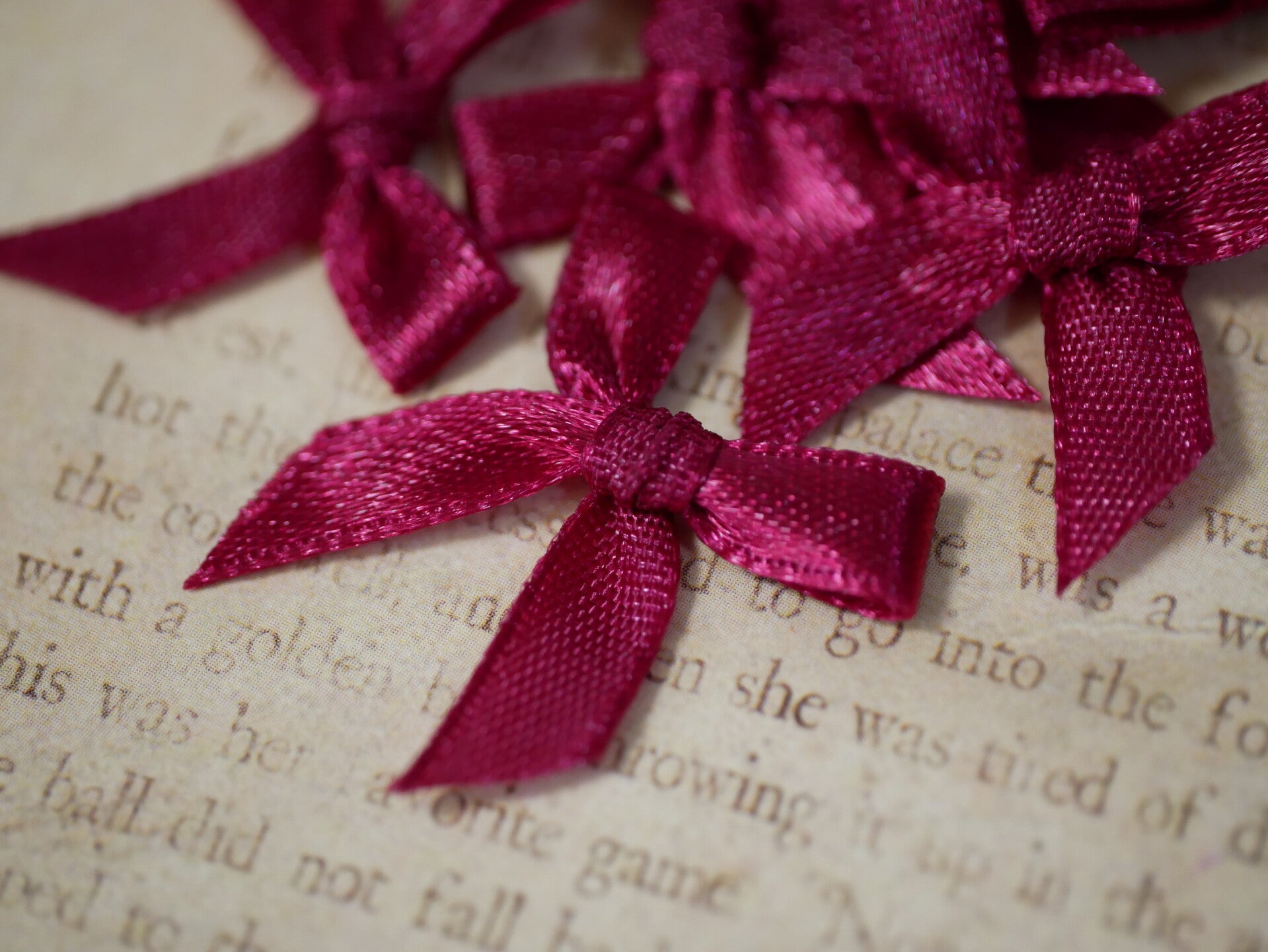 Tiny Satin Ribbon Bows./ 12. Bordeaux