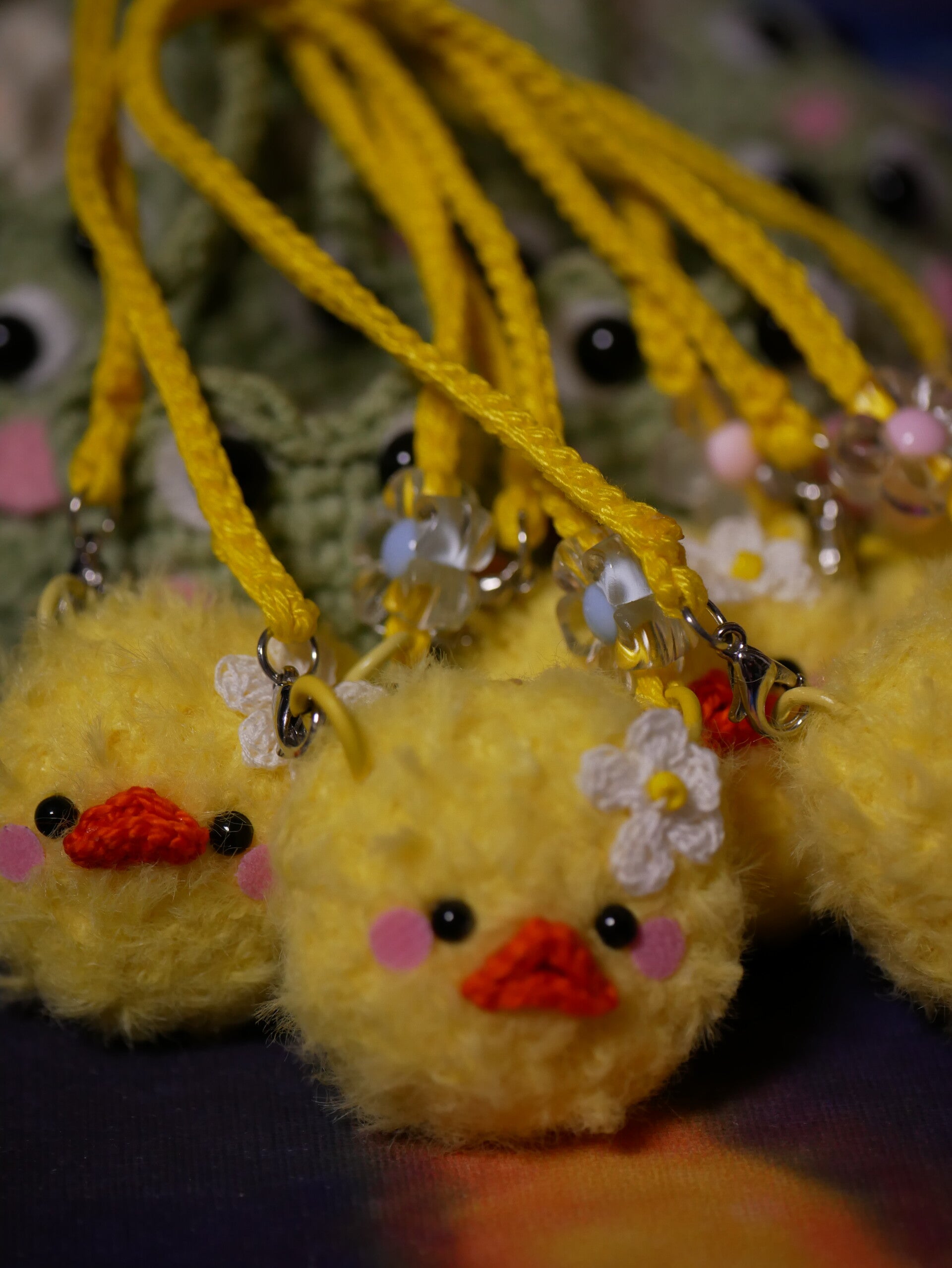 Cute crocheted Duck head /handbag for dolls.