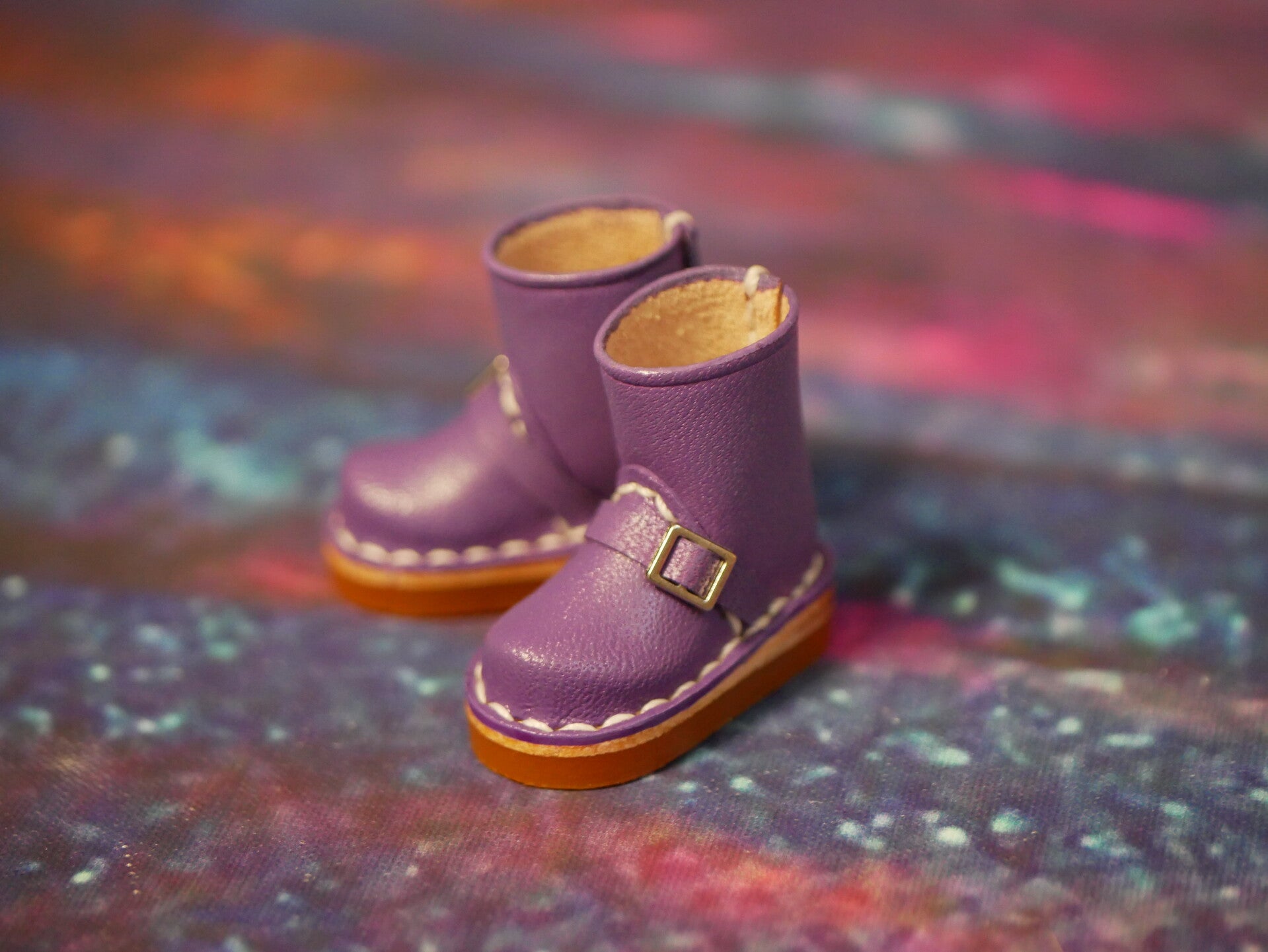 Real leather doll shoes for Blythe, Holala & Monst./ Purple