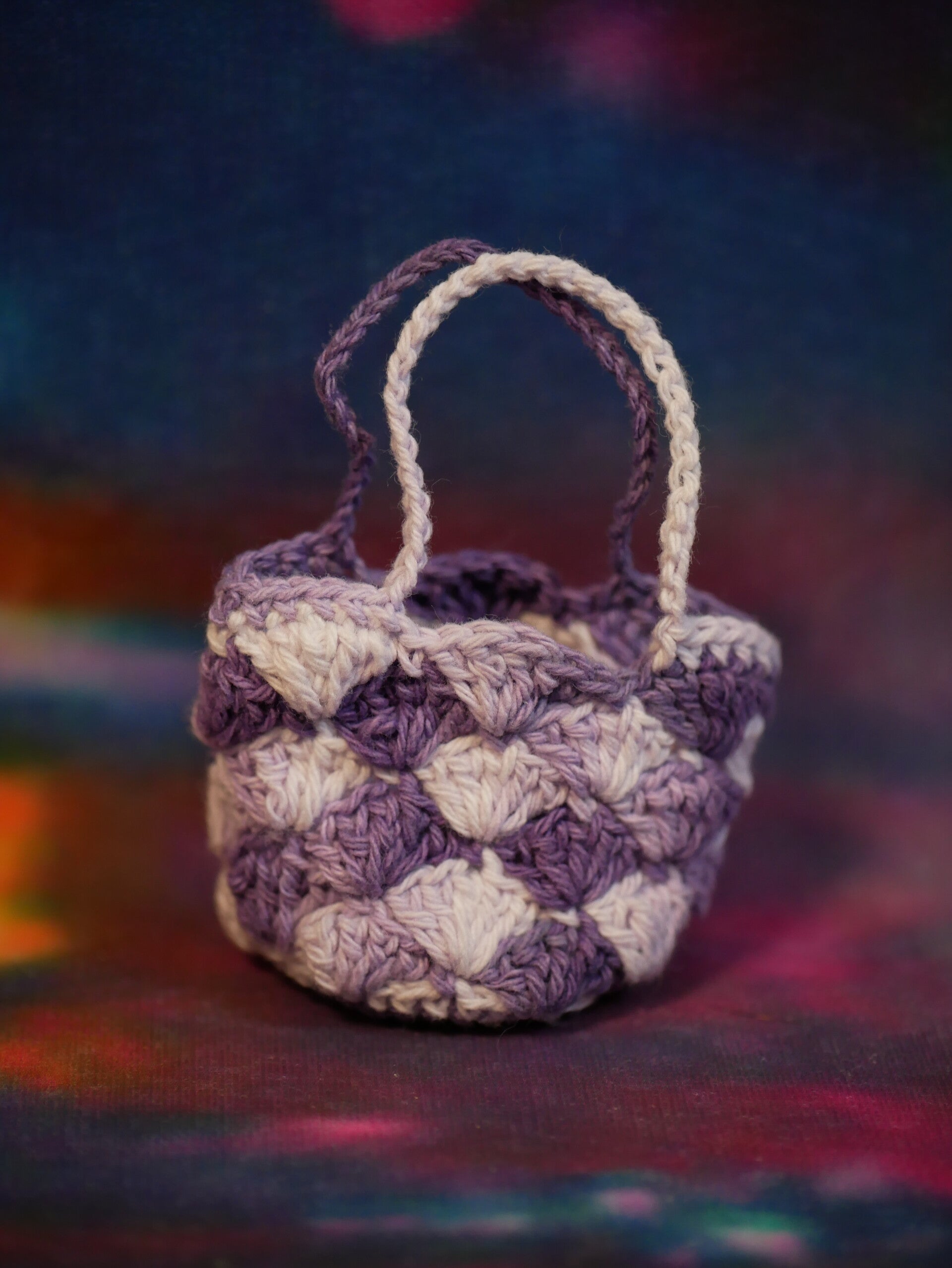 Purple crochet Handbag for Blythe, Holala, Ma_Ola, Bokka, Amooooore, Monst, Ododo dolls.