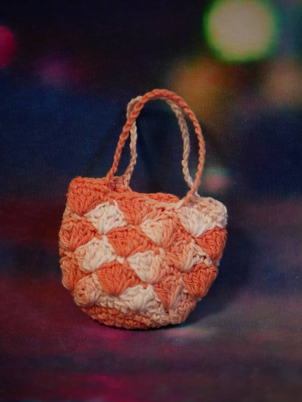 Orange crochet Handbag for Blythe, Holala, Ma_Ola, Bokka, Amooooore, Monst, Ododo dolls.