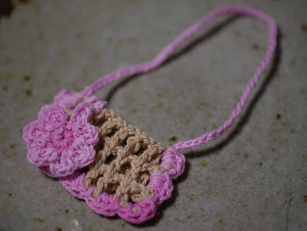 01. Pink crochet Handbag for Blythe dolls.
