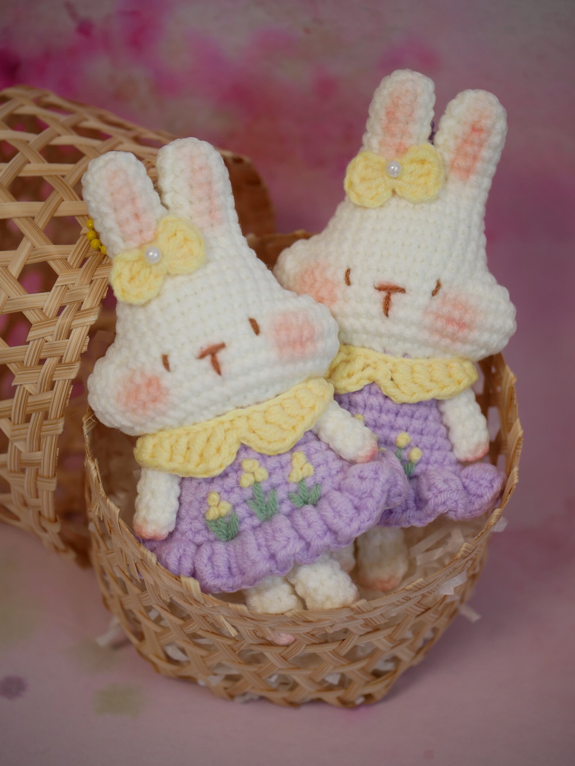 Cute crochet rabbit keychains./ 004 Lilac
