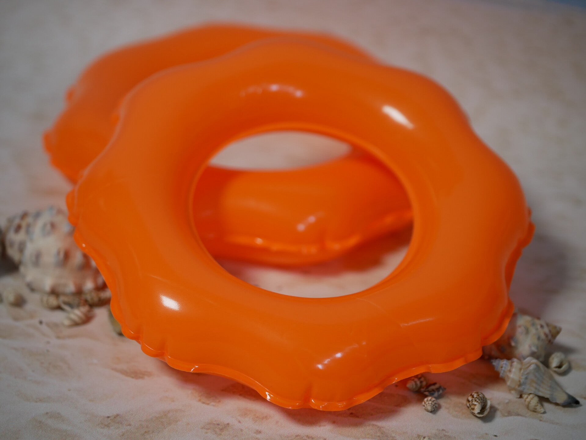 Flower Swim ring voor dolls./ Orange 15.50 cm
