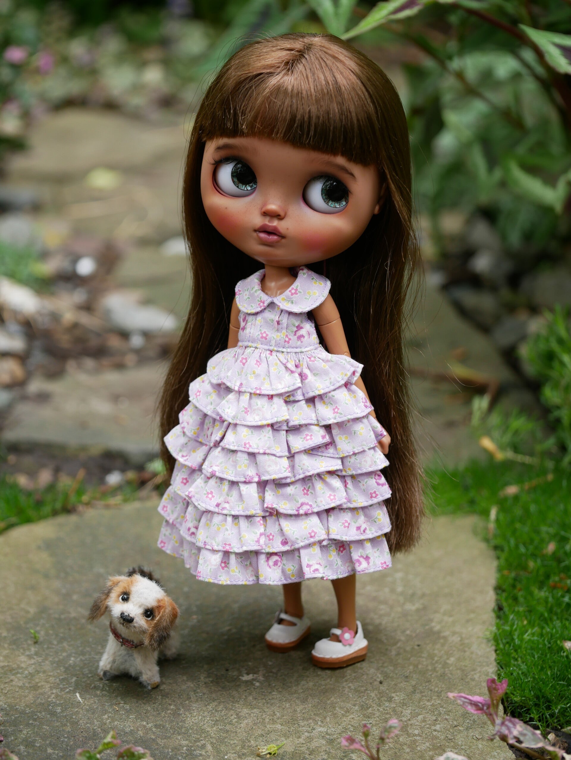 Beautiful floral dress, with ruffle skirt for Blythe & Emily./ Lilac