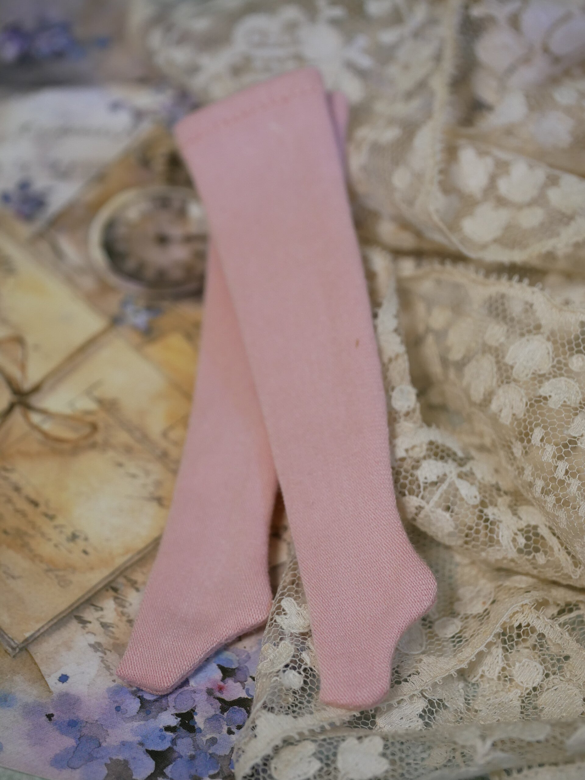 Long stockings for Blythe dolls./ Oud Pink 0003