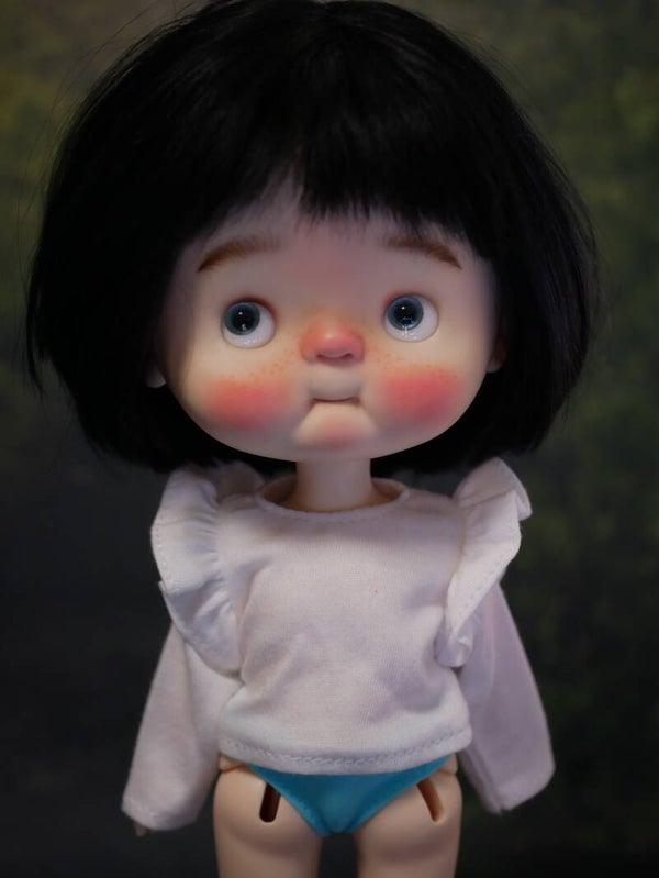 Long sleeve T-Shirt for Qbaby/ big fish body/ with ruffle White