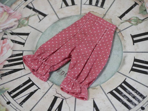 Cute puff pants for Blythe dolls. / Old pink-white