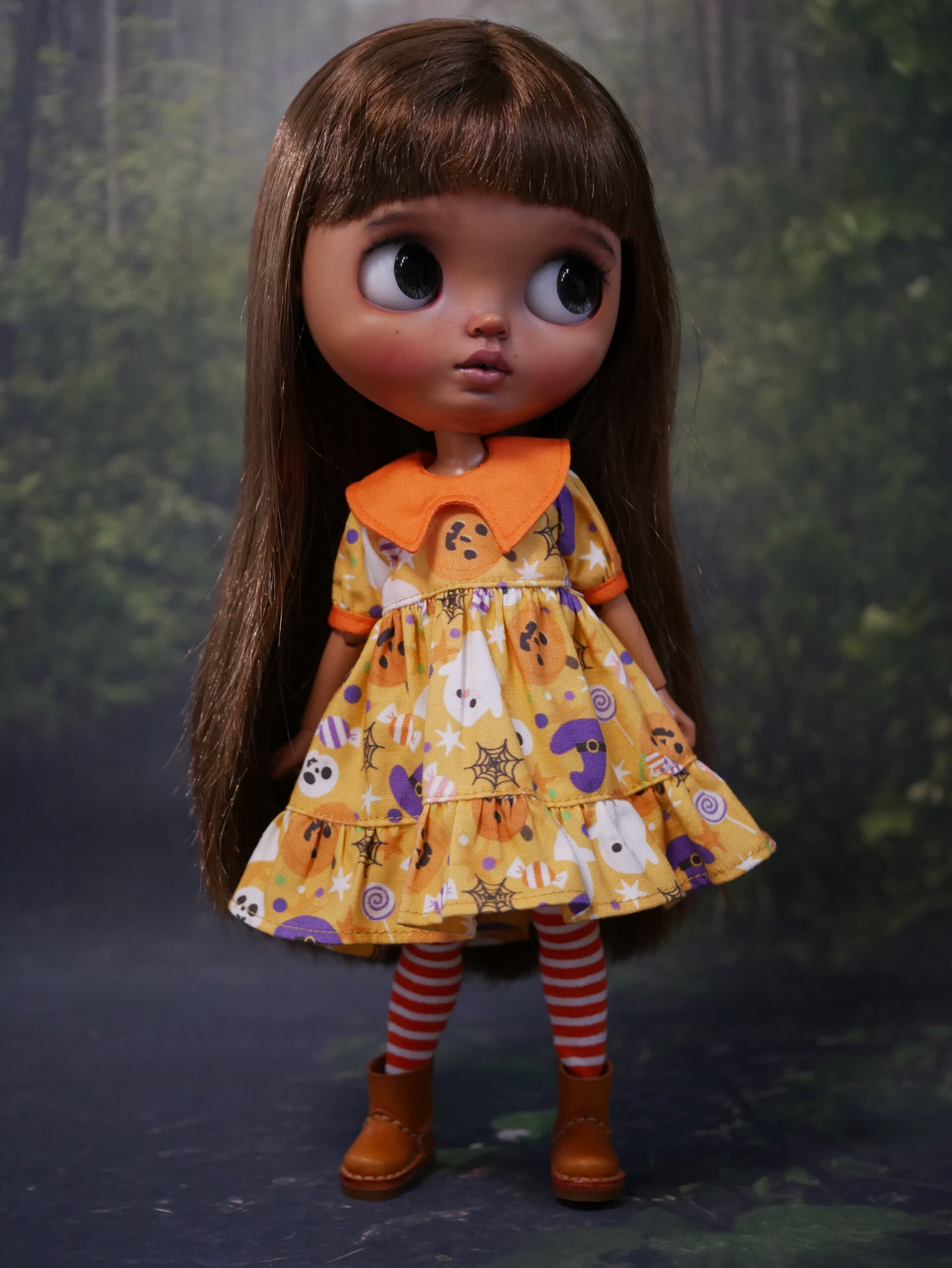 Cute Halloween dress for Blythe./ Orange