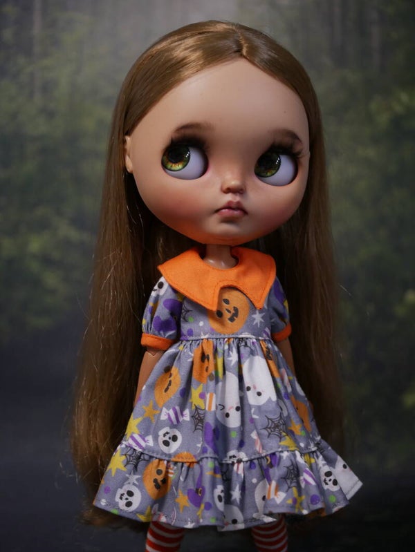 Cute Halloween dress for Blythe./ Gray