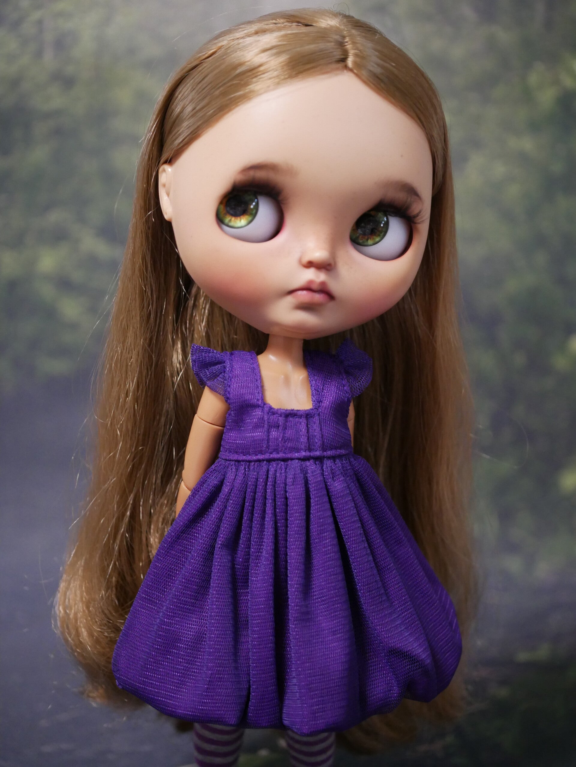 Balloon dress for Blythe dolls./ purple