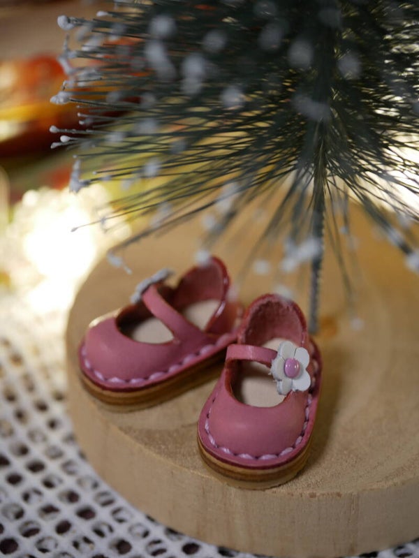 Leather shoes with flowers for Blythe Joint Body. / Vinted pink