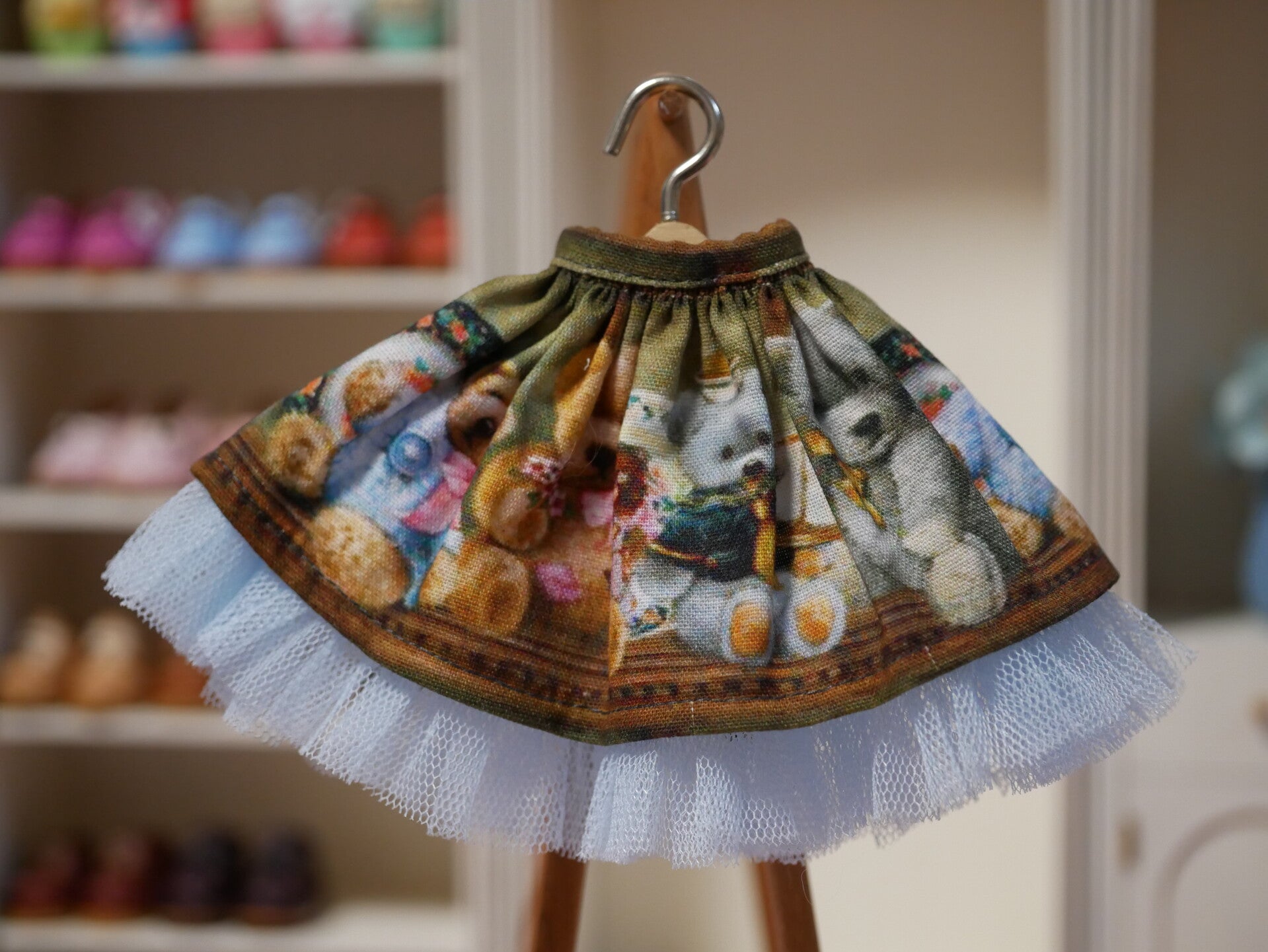 Cute skirt with tulle for Blythe doll. / Bears