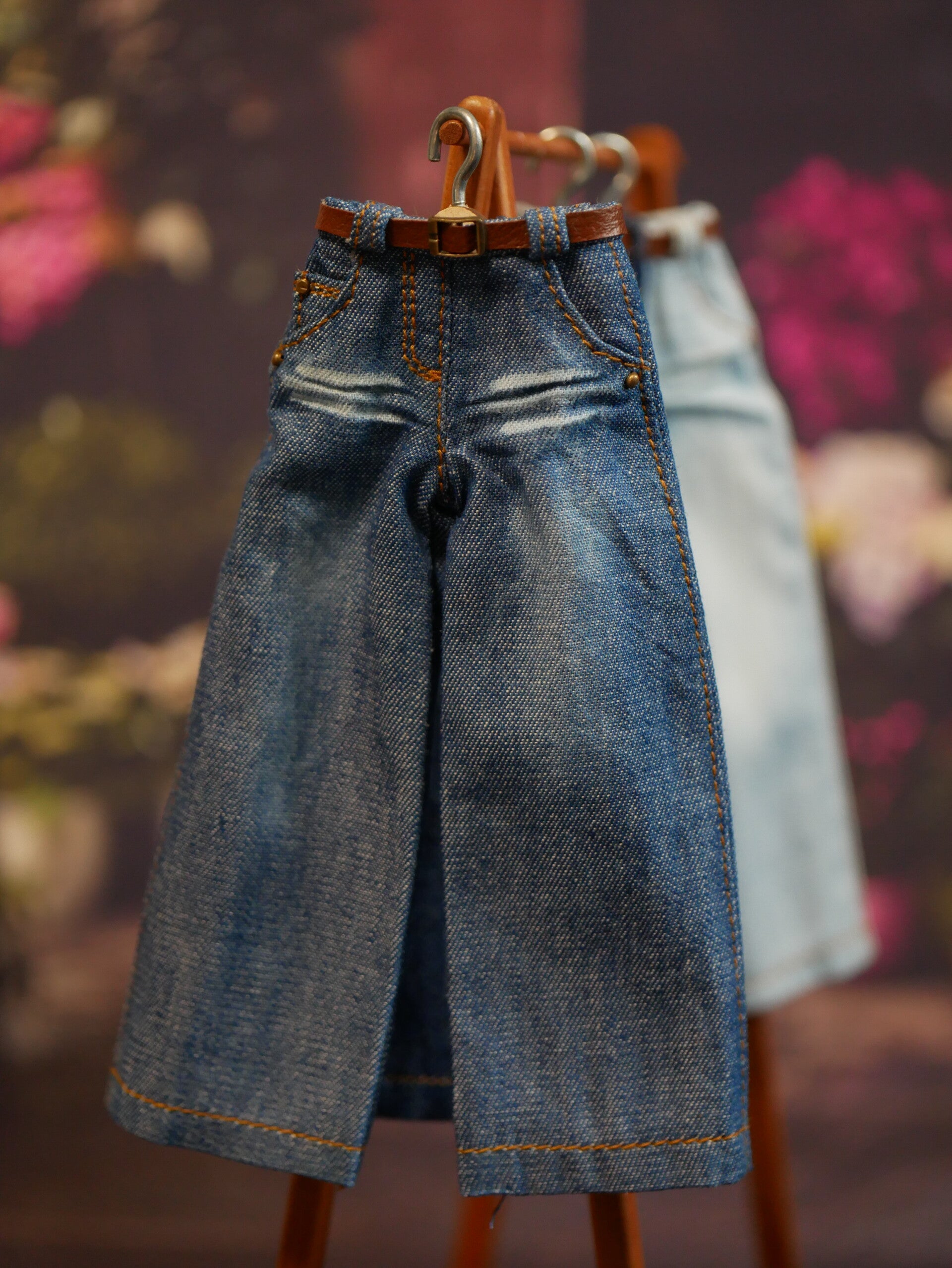 Wide jeans pants pants for Blythe dolls./ M blue 0002