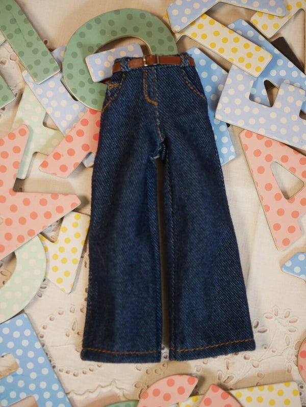 Wide jeans pants pants for Blythe dolls./ Tricot
