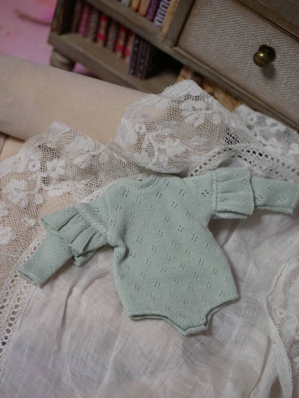 Long sleeve bode with ruffles for Blythe dolls./ green