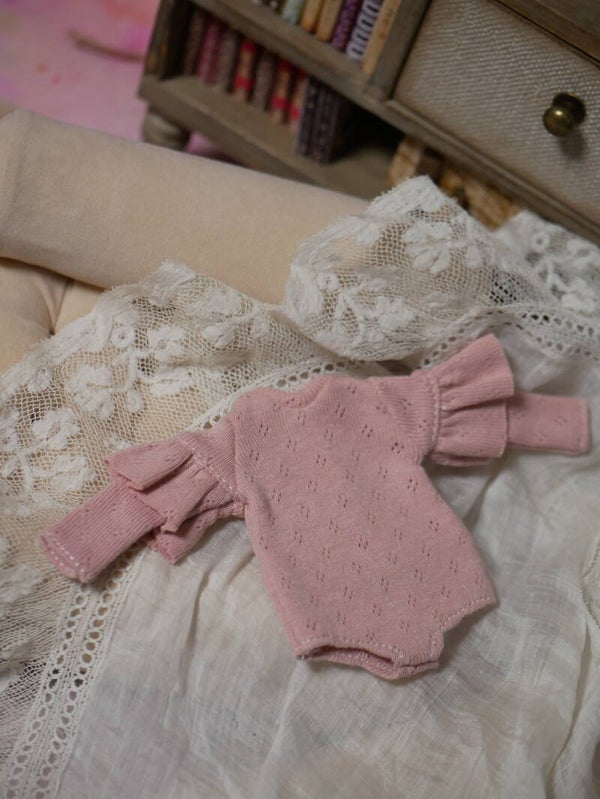 Long sleeve bode with ruffles for Blythe dolls./ pink