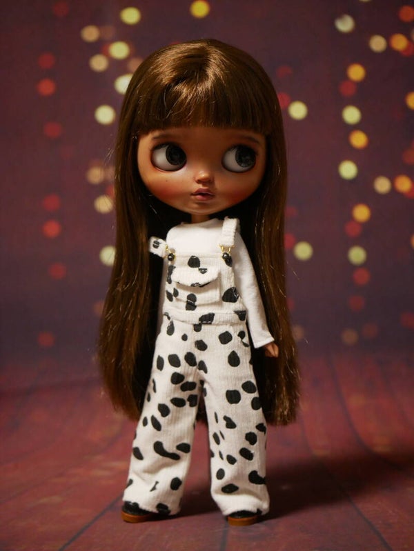 Cute cow overall for Blythe.