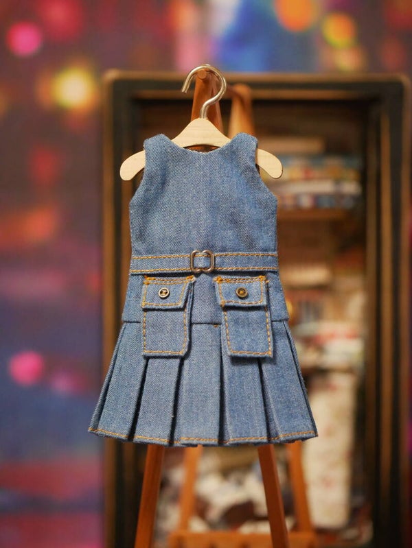 Blythe Retro Chic Denim Utility Dress Collection./ M blue