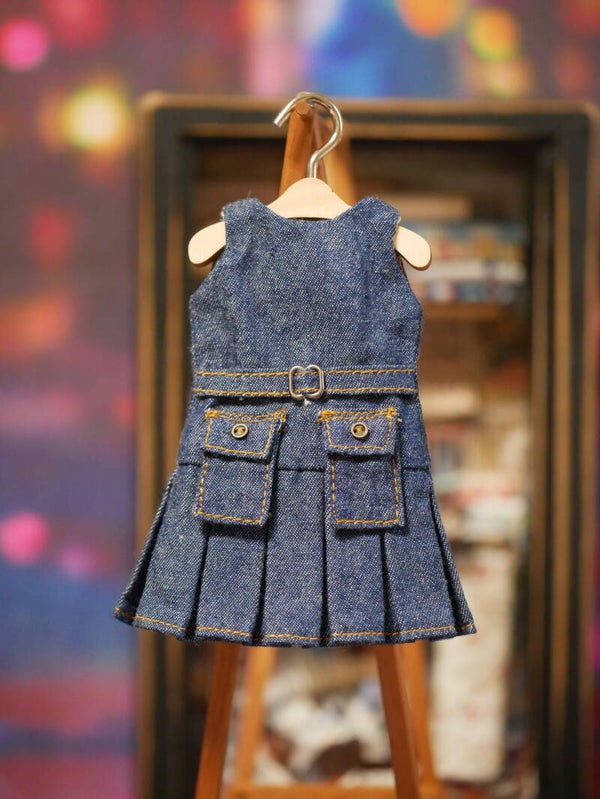 Blythe Retro Chic Denim Utility Dress Collection./ Dk blue