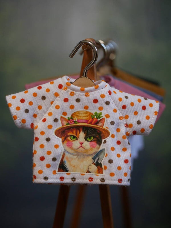 Super Cute Calico Cat T-Shirt for Blythe. / Polka Dot