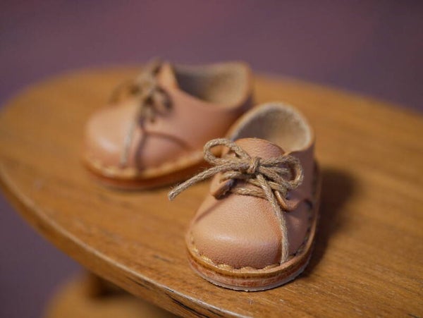 Handmade Classic Lace-Up Brogues Leather Shoes. 3.8cm /Cognac